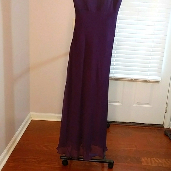 J Crew 100% Silk Purple Fit & Flare Sleeveless Dress Size 2 Fully Lined Side Zip - Picture 8 of 12